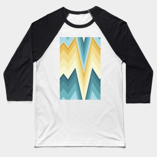 Bargello flame stitch prongs yellow and teal Baseball T-Shirt